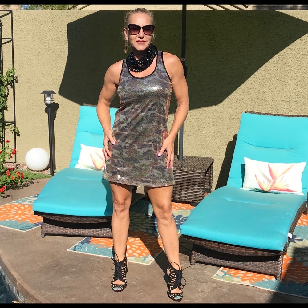 Betsey Johnson Sparkling Camouflage Mini Dress - Picture 6 of 8